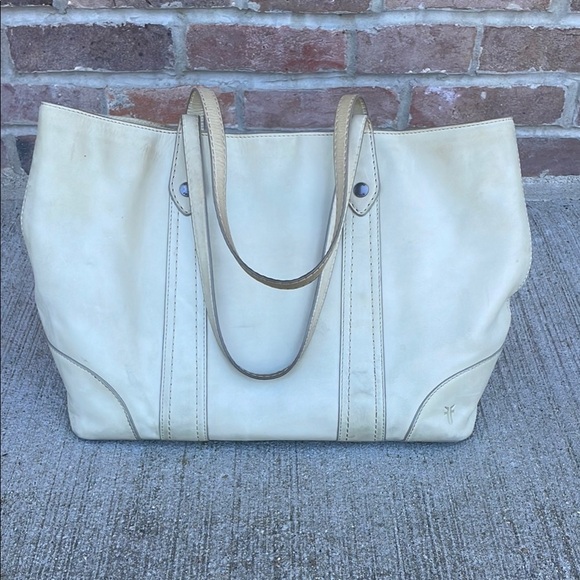 Frye Handbags - Frye Leather Tote Bag Melissa Large Cream Ivory Neutral Laptop Briefcase Travel